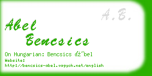 abel bencsics business card